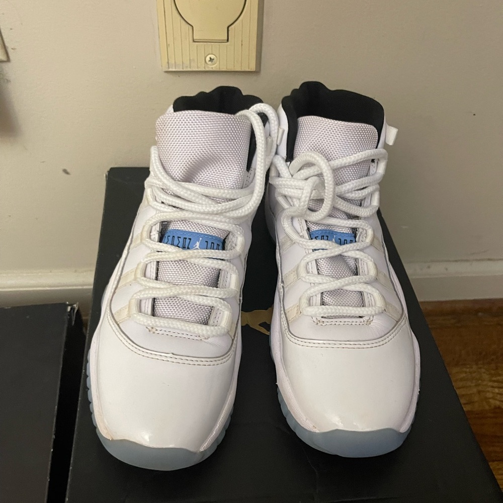 Jordan Kids White and Light Blue Sneakers